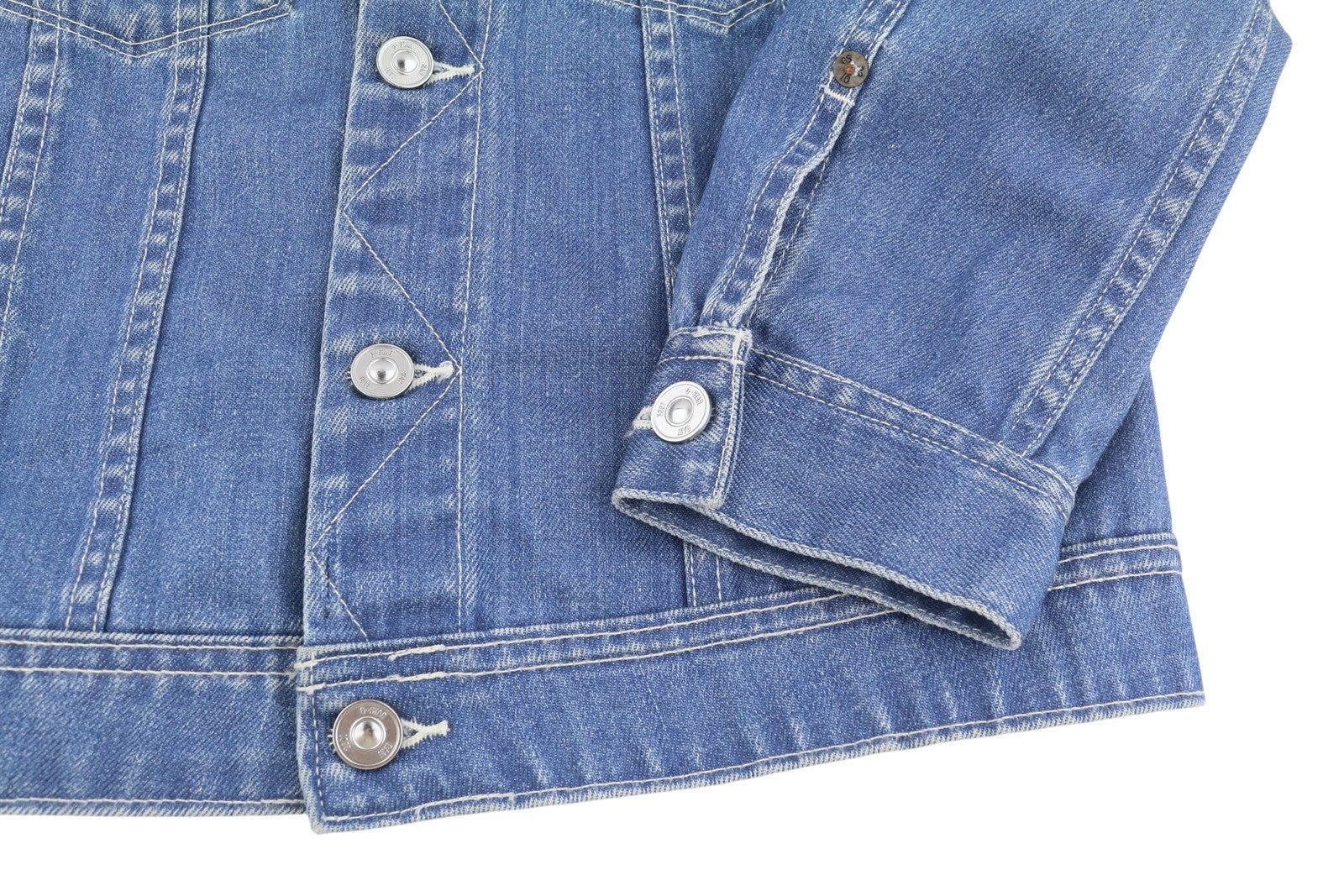 G-STAR Drop 1 Tailor Cropped Women Jacket S Blue Denim Button-Up 3/4 Sleeves