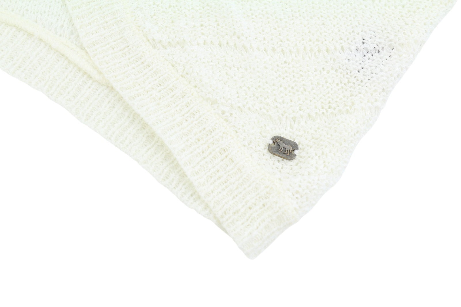 BLACKOUT DNN Marina Cardigan Women Jumper S White Open-Knit Loose Fit