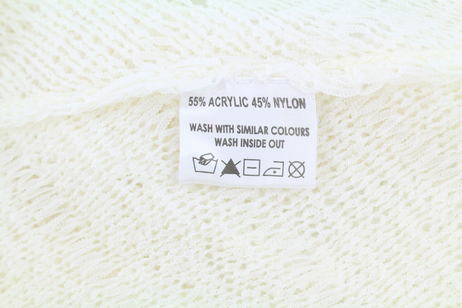 BLACKOUT DNN Marina Cardigan Women Jumper S White Open-Knit Loose Fit