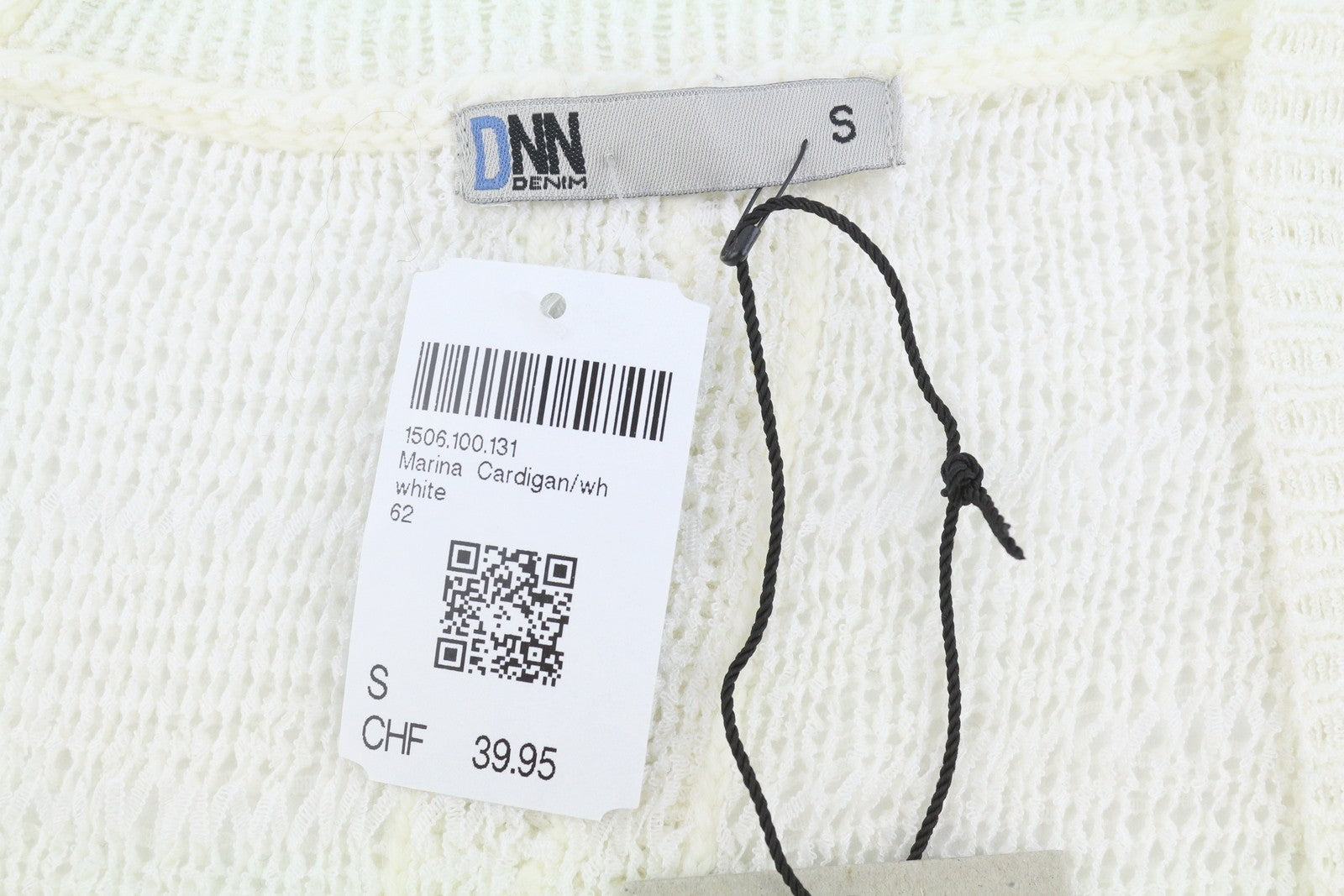 BLACKOUT DNN Marina Cardigan Women Jumper S White Open-Knit Loose Fit