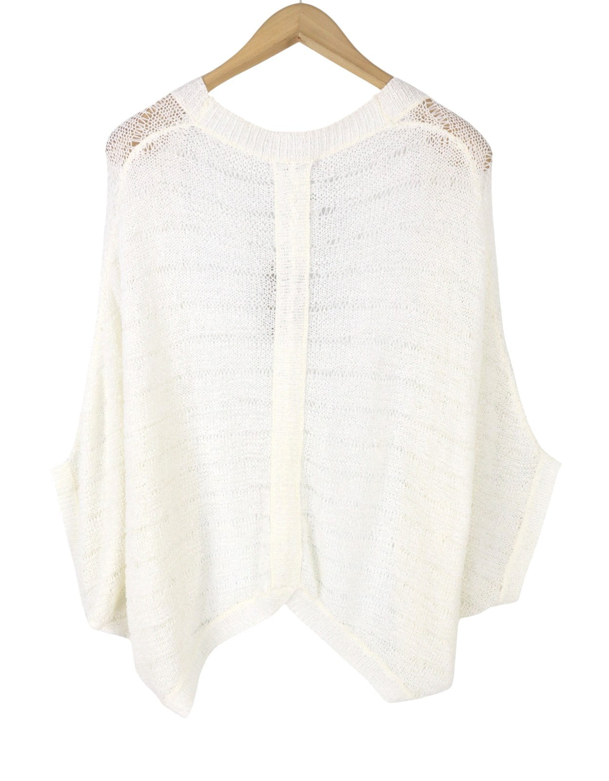 BLACKOUT DNN Marina Cardigan Women Jumper L White Open-Knit Loose Fit