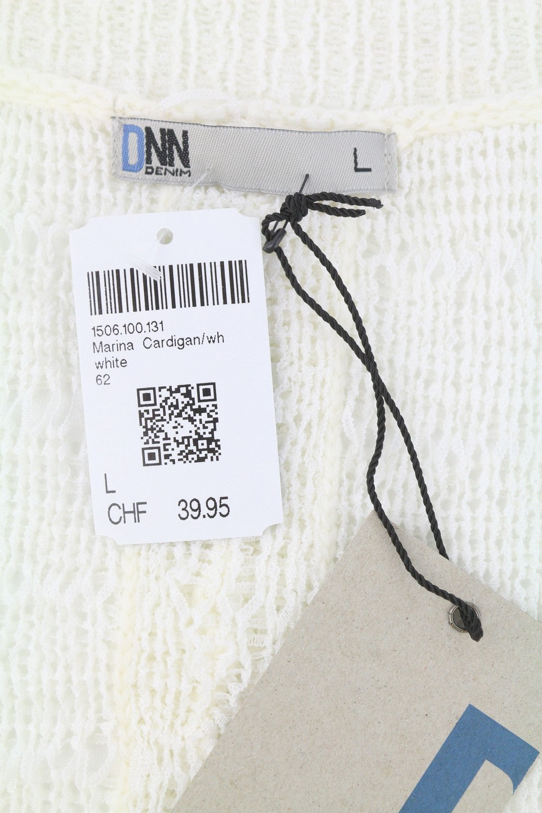 BLACKOUT DNN Marina Cardigan Women Jumper L White Open-Knit Loose Fit