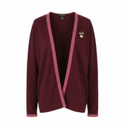 MAISON SCOTCH Women Sweatshirt L Burgundy Cotton Long Sleeved Cardigan