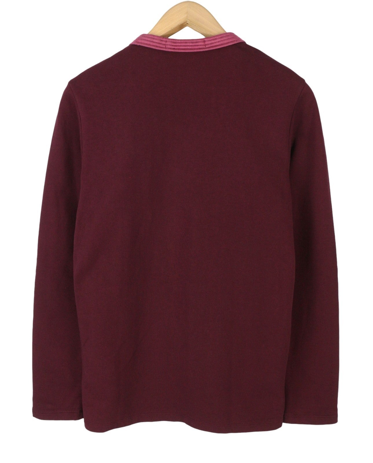 MAISON SCOTCH Women Sweatshirt L Burgundy Cotton Long Sleeved Cardigan