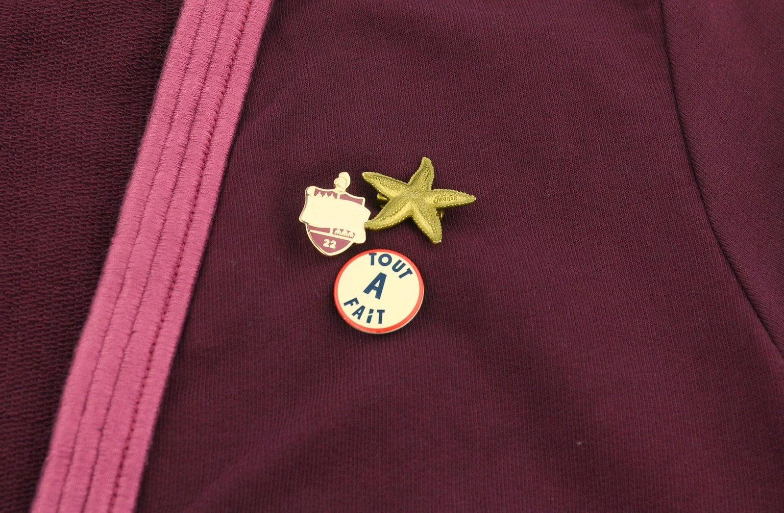 MAISON SCOTCH Women Sweatshirt L Burgundy Cotton Long Sleeved Cardigan