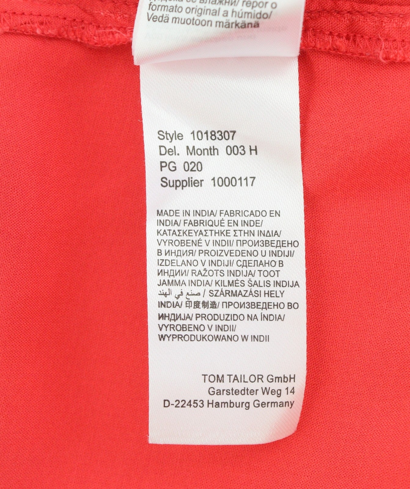 TOM TAILOR My True Me Women Blouse EU48 2XL Red Wrap V-Neck 3/4 Sleeves