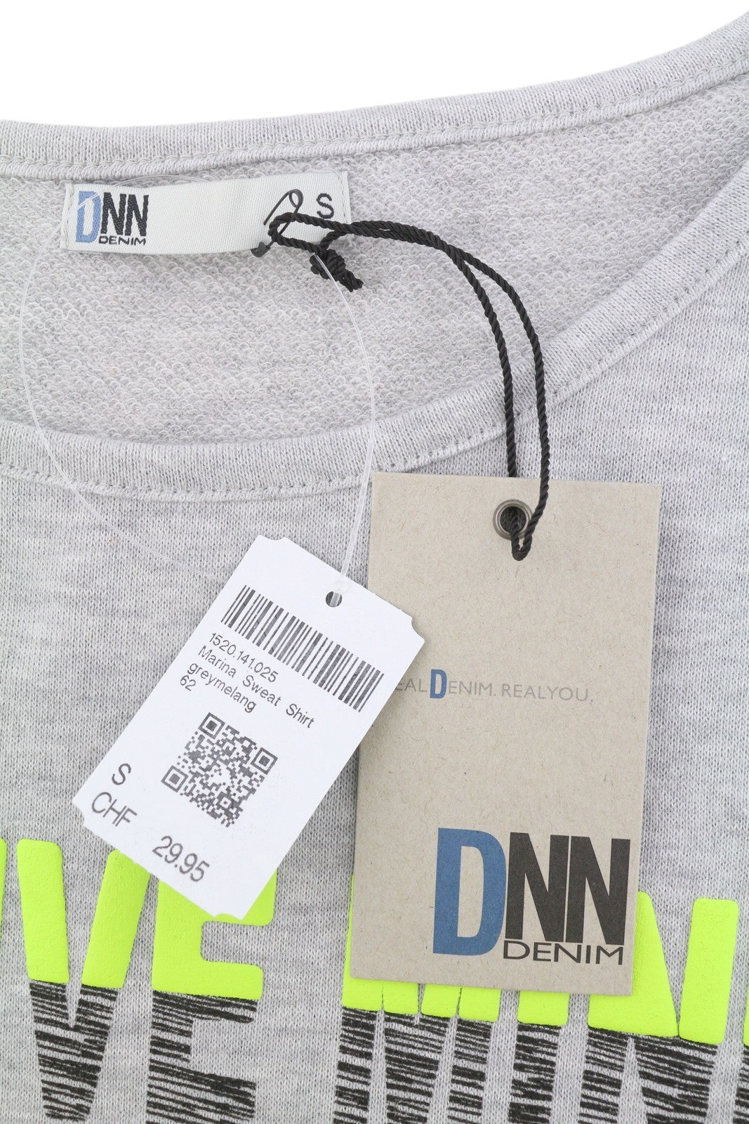 BLACKOUT DNN Marina Women Sweatshirt S Grey Melange Round Collar Pull On