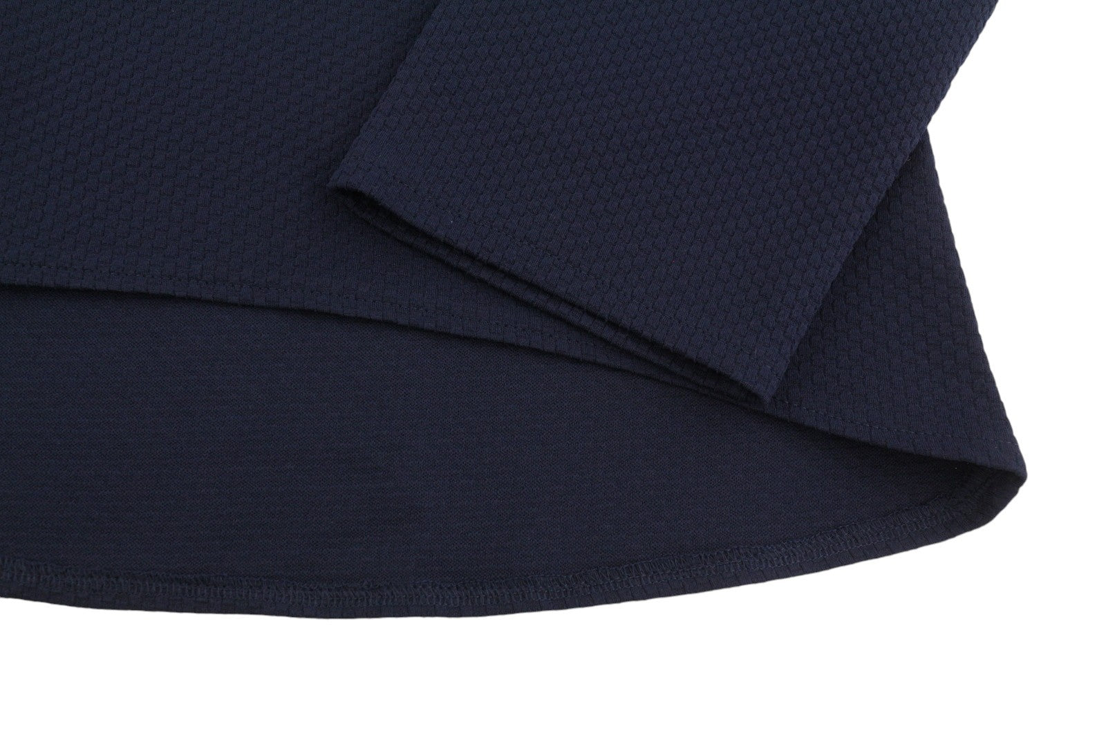 INFINITE YOU Women Blouse L/XL Dark Blue Textured High Loose Neck 3/4 Sleeves