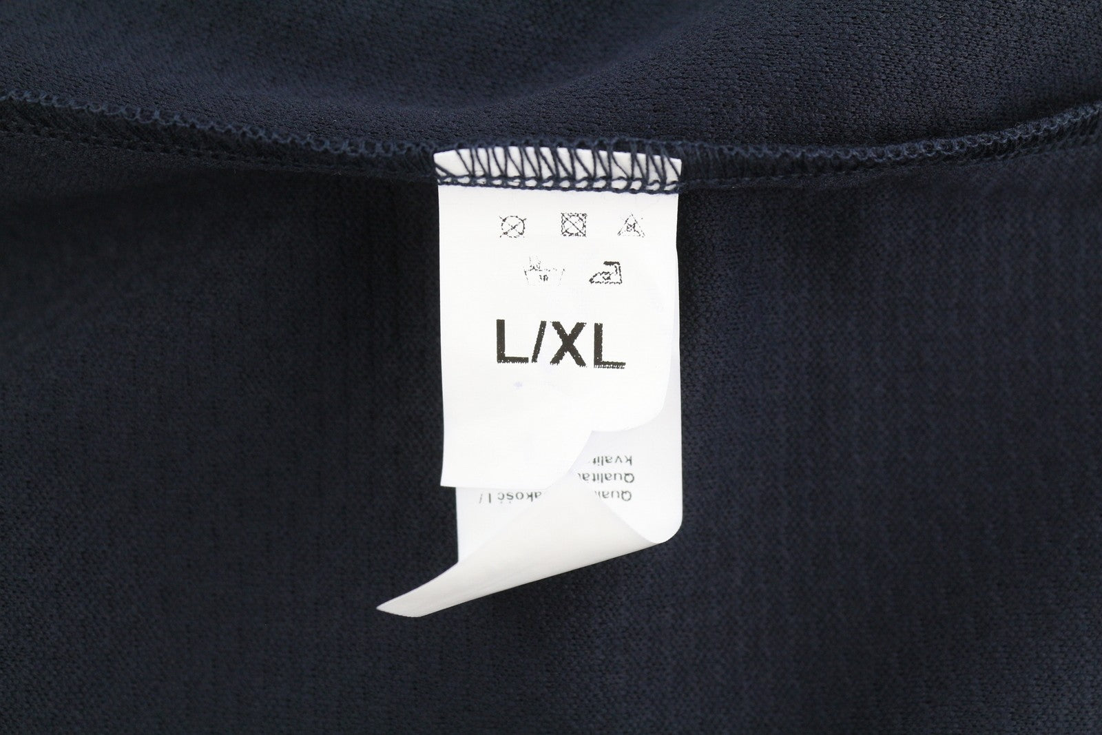 INFINITE YOU Women Blouse L/XL Dark Blue Textured High Loose Neck 3/4 Sleeves