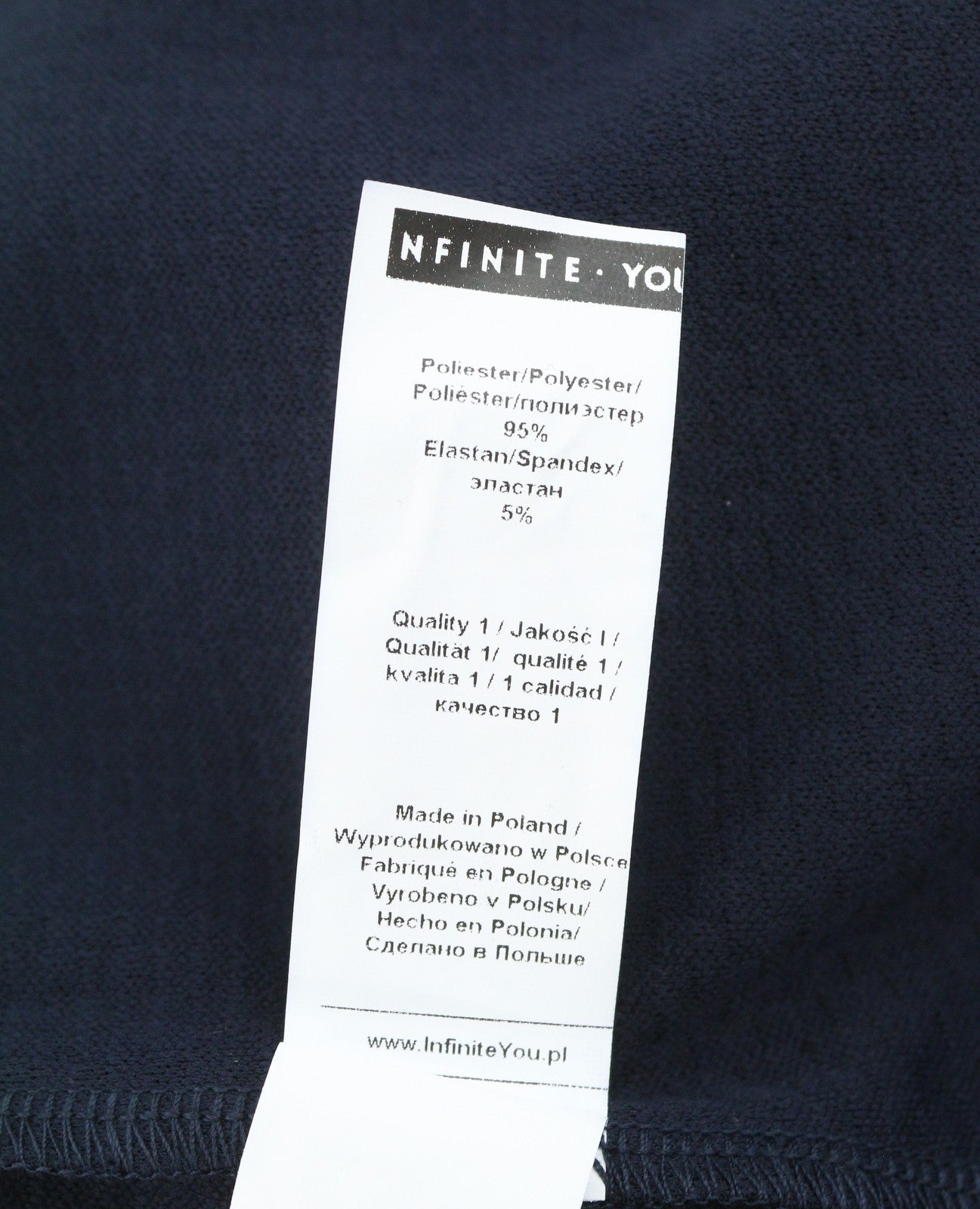 INFINITE YOU Women Blouse L/XL Dark Blue Textured High Loose Neck 3/4 Sleeves