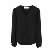 SELECTED Scalotte LS Women Blouse EU34 XS Black Button Up Long Sleeved