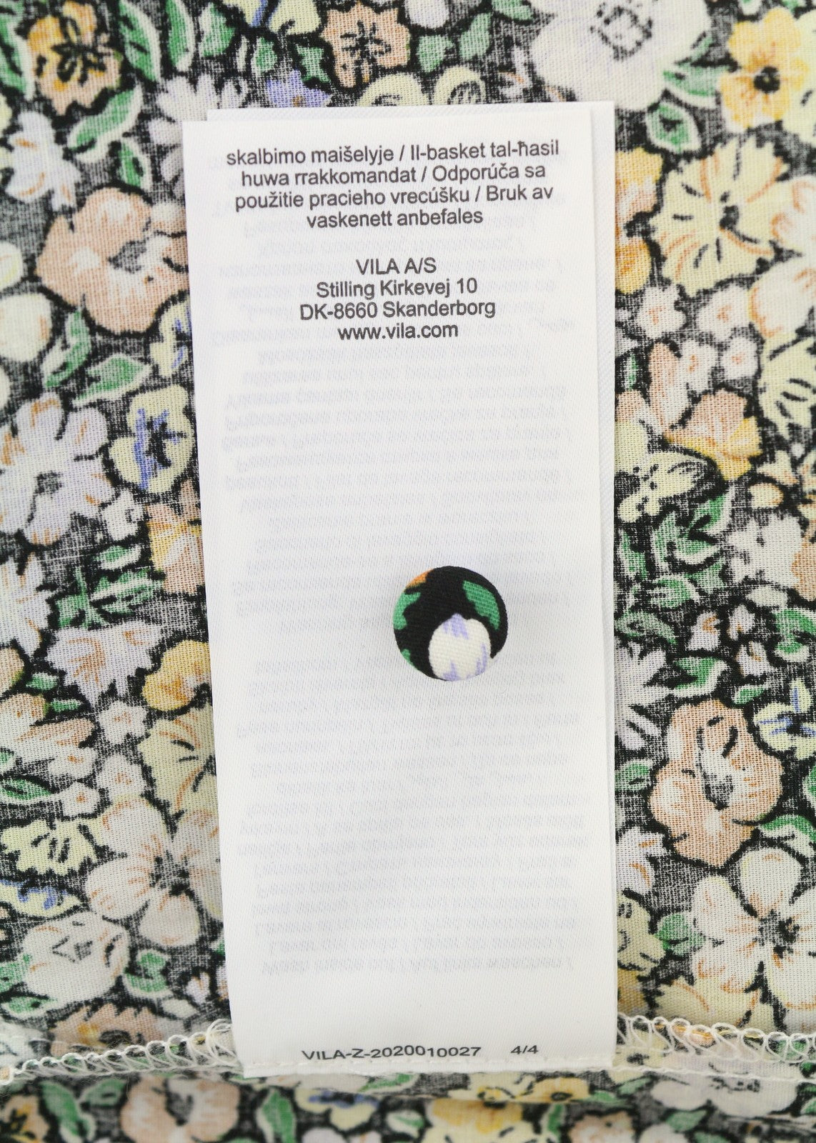 VILA Kaja 2/4 Women Blouse EU40 L Multicolor Flowers Print Puff Short Sleeve