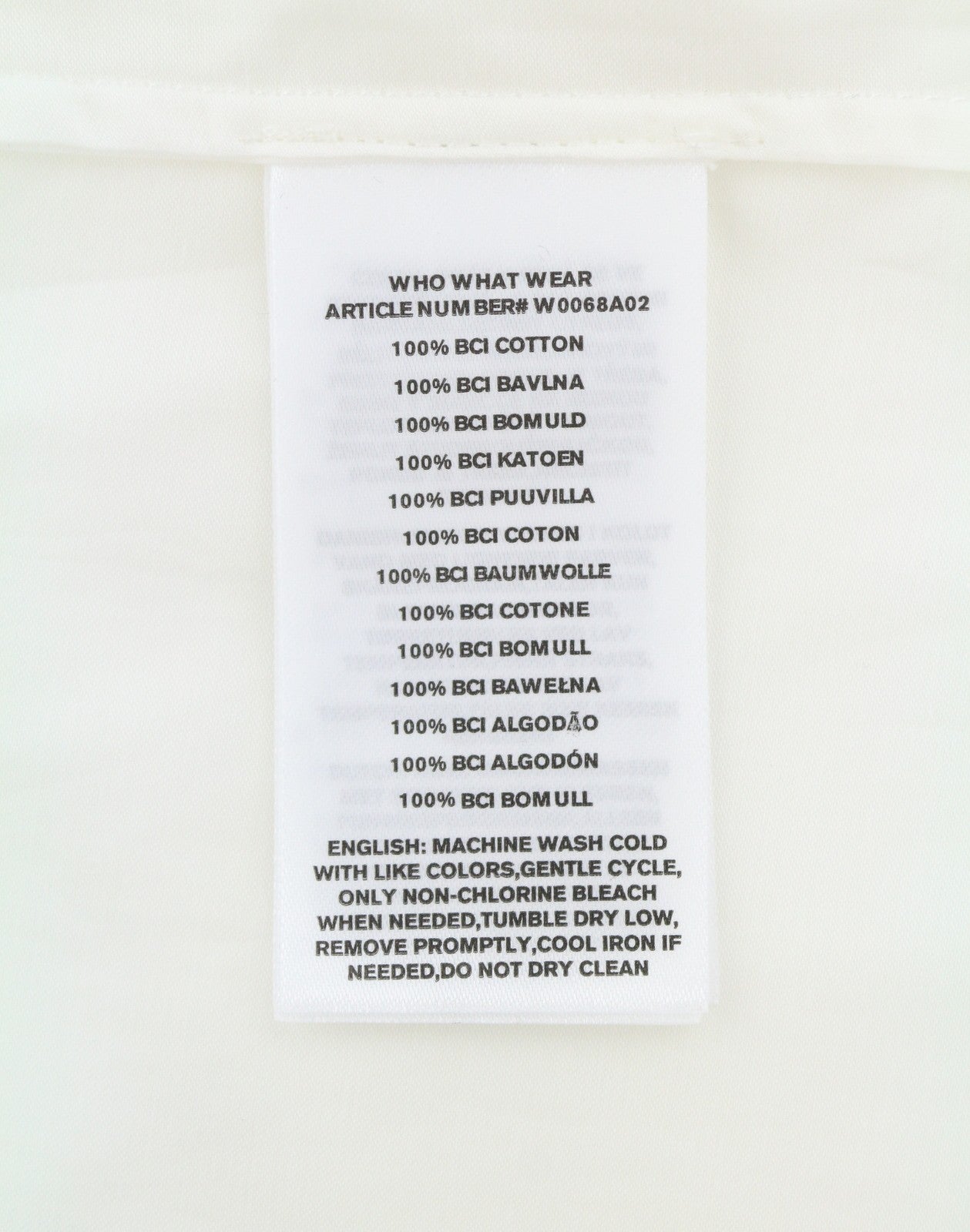 WHO WHAT WEAR Women Blouse S White Cotton Round Neck Cut Out Short Sleeve