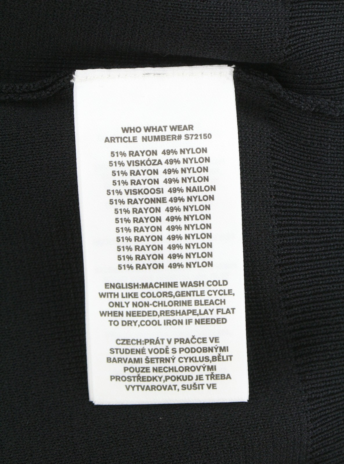 WHO WHAT WEAR Women T-Shirt XL Black Tight Knit Crew Neck Cropped Sleeveless