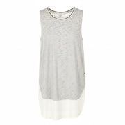 SCOTCH & SODA Women T-Shirt XS White Striped Crew Neck Longer Back Sleeveless