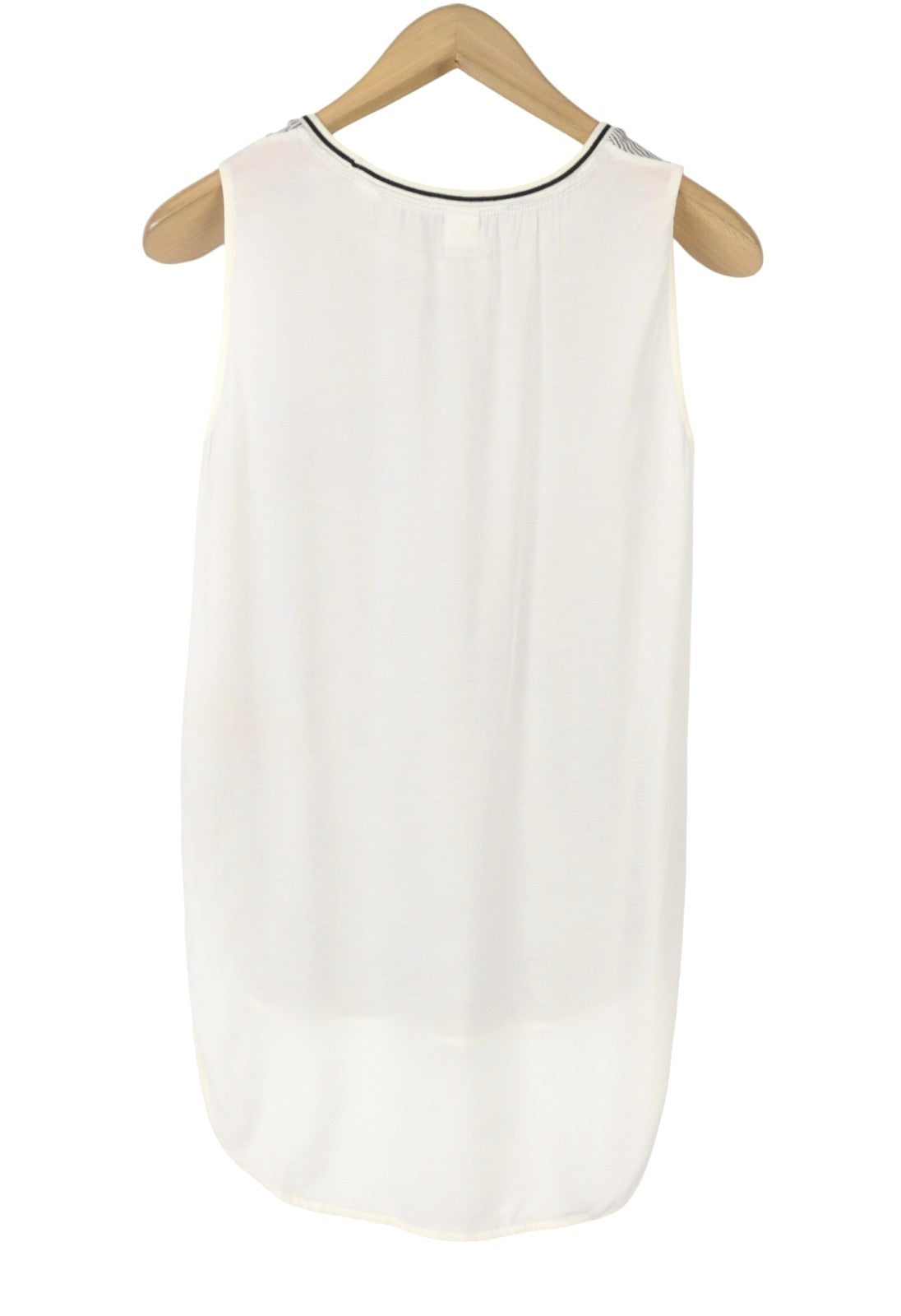 SCOTCH & SODA Women T-Shirt XS White Striped Crew Neck Longer Back Sleeveless