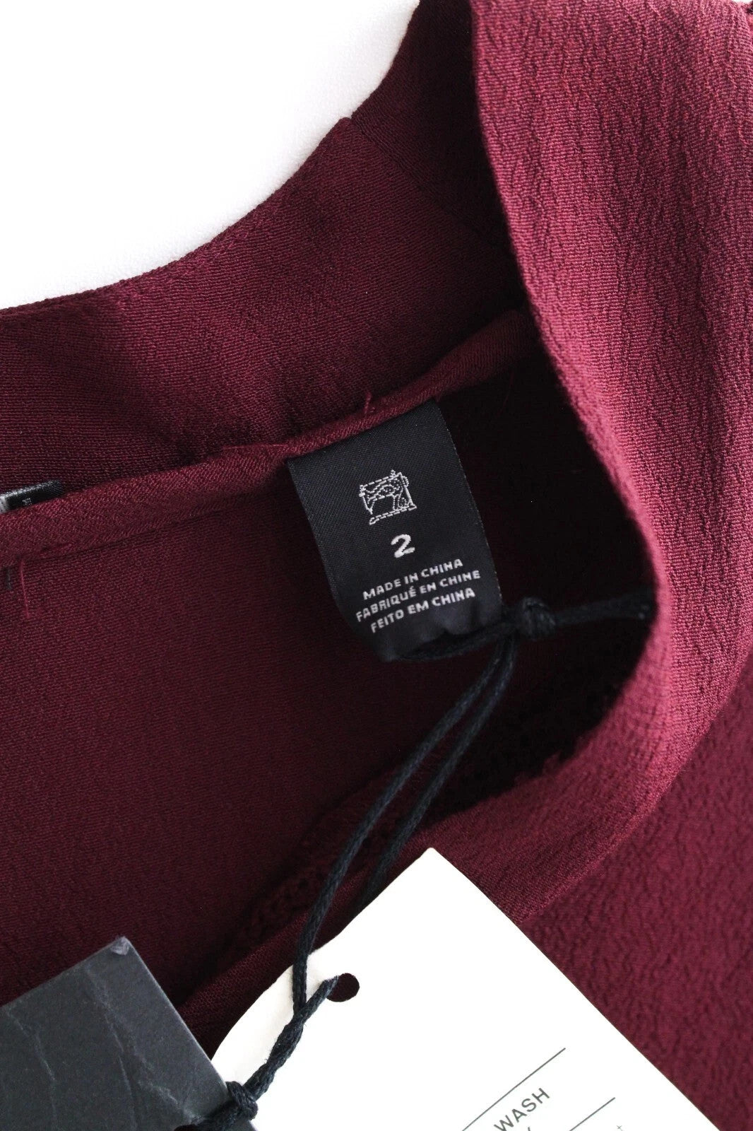 MAISON SCOTCH Women Dress M Burgundy Red Long Sleeved V-Neck Wrap