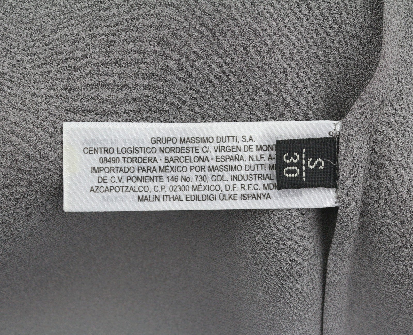 MASSIMO DUTTI Women T-Shirt S Grey Silk Pleated Shiny Beads Sleeveless