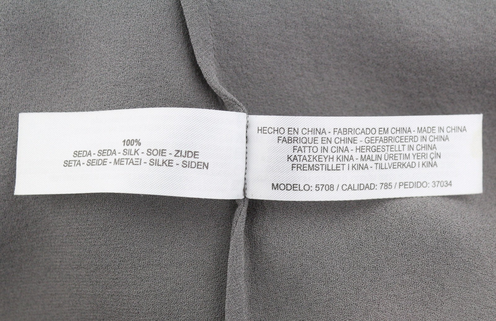 MASSIMO DUTTI Women T-Shirt S Grey Silk Pleated Shiny Beads Sleeveless