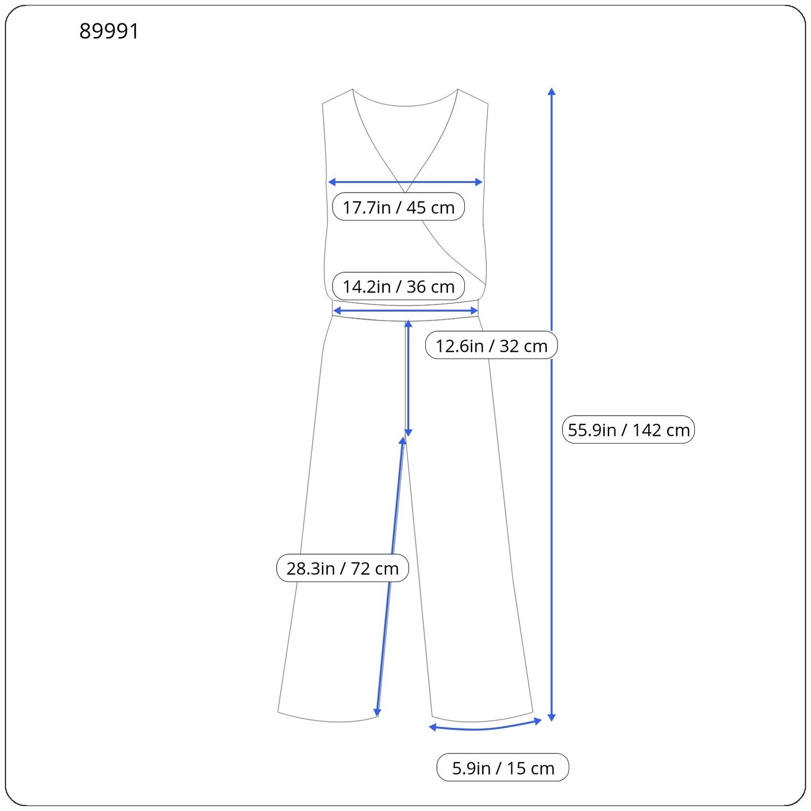 WAL G Women Jumpsuit XL Blue Pleated Open Shoulder Pockets