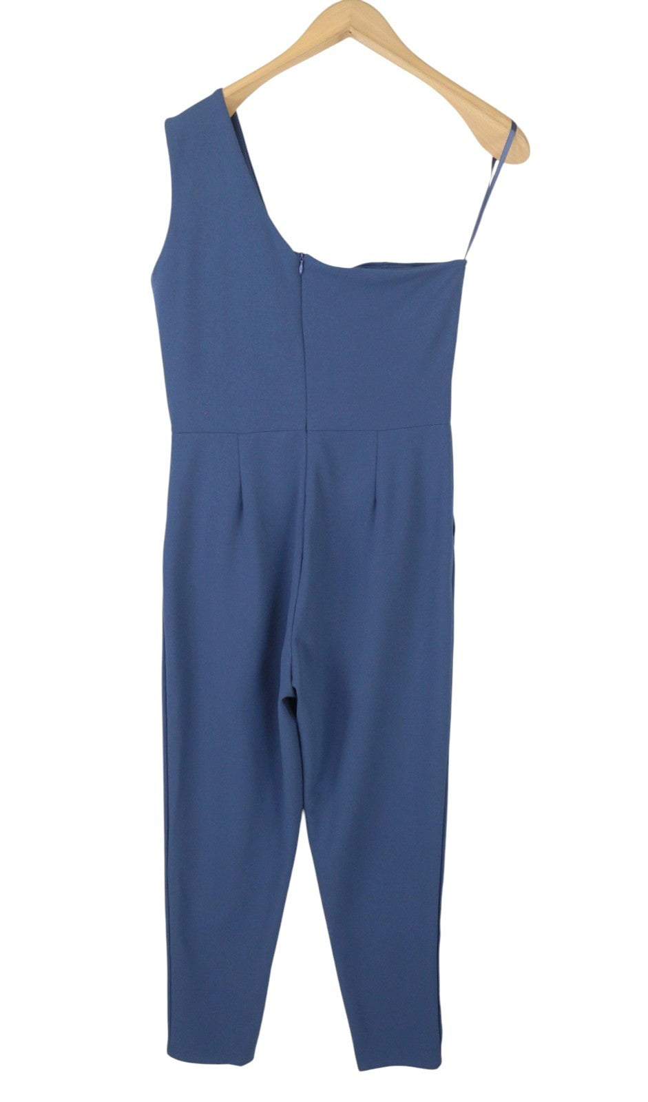 WAL G Women Jumpsuit XL Blue Pleated Open Shoulder Pockets