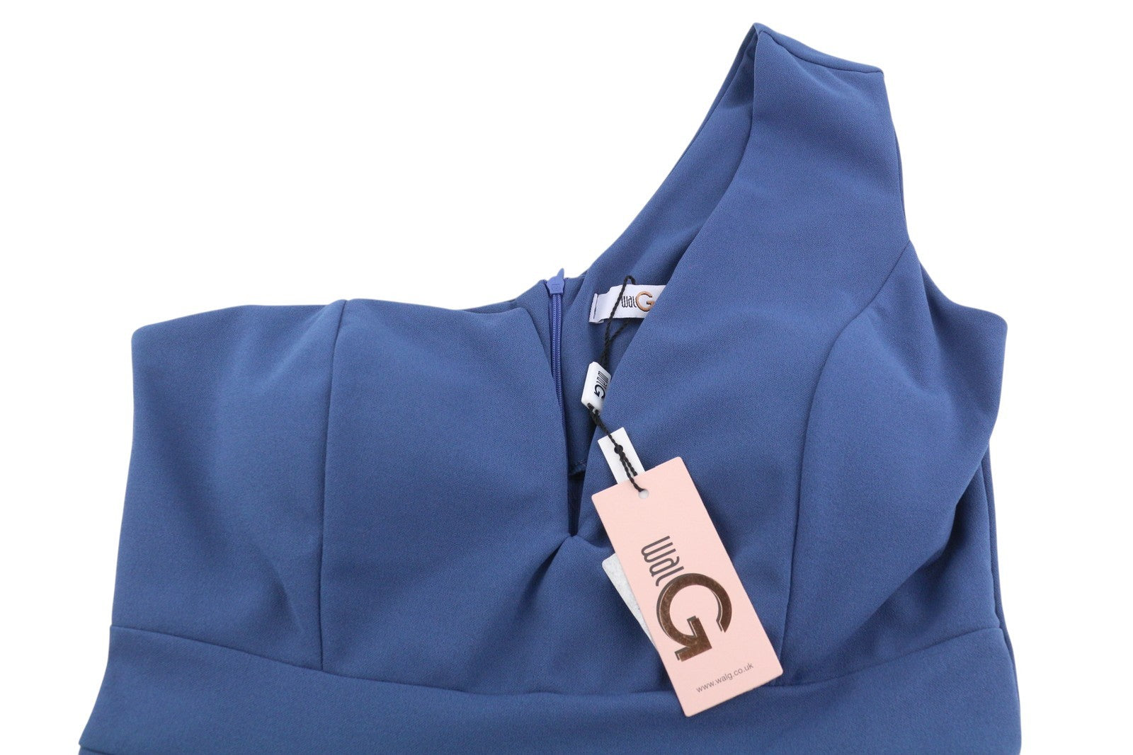 WAL G Women Jumpsuit XL Blue Pleated Open Shoulder Pockets