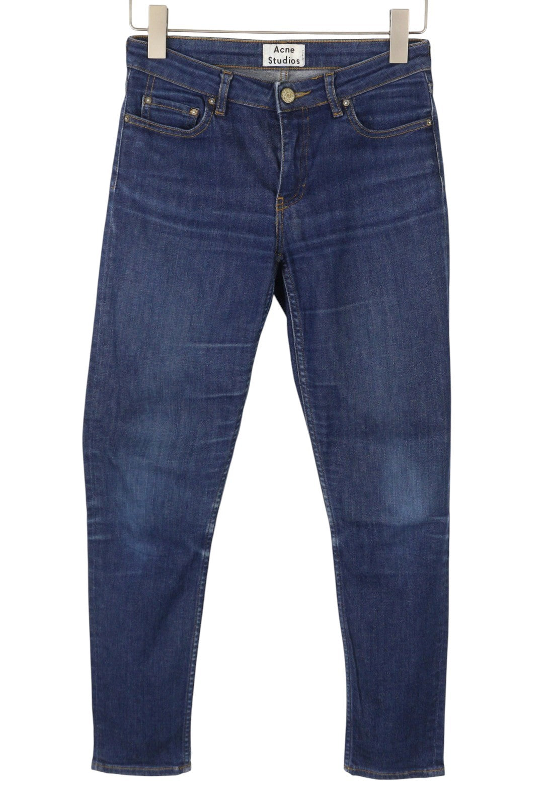 ACNE STUDIOS Skin 5 Raw Reform Women Jeans W27/L32 Blue Faded Cropped Slim Fit