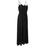 USHA Women Dress S Black Beads Belted Lined Sleeveless Maxi