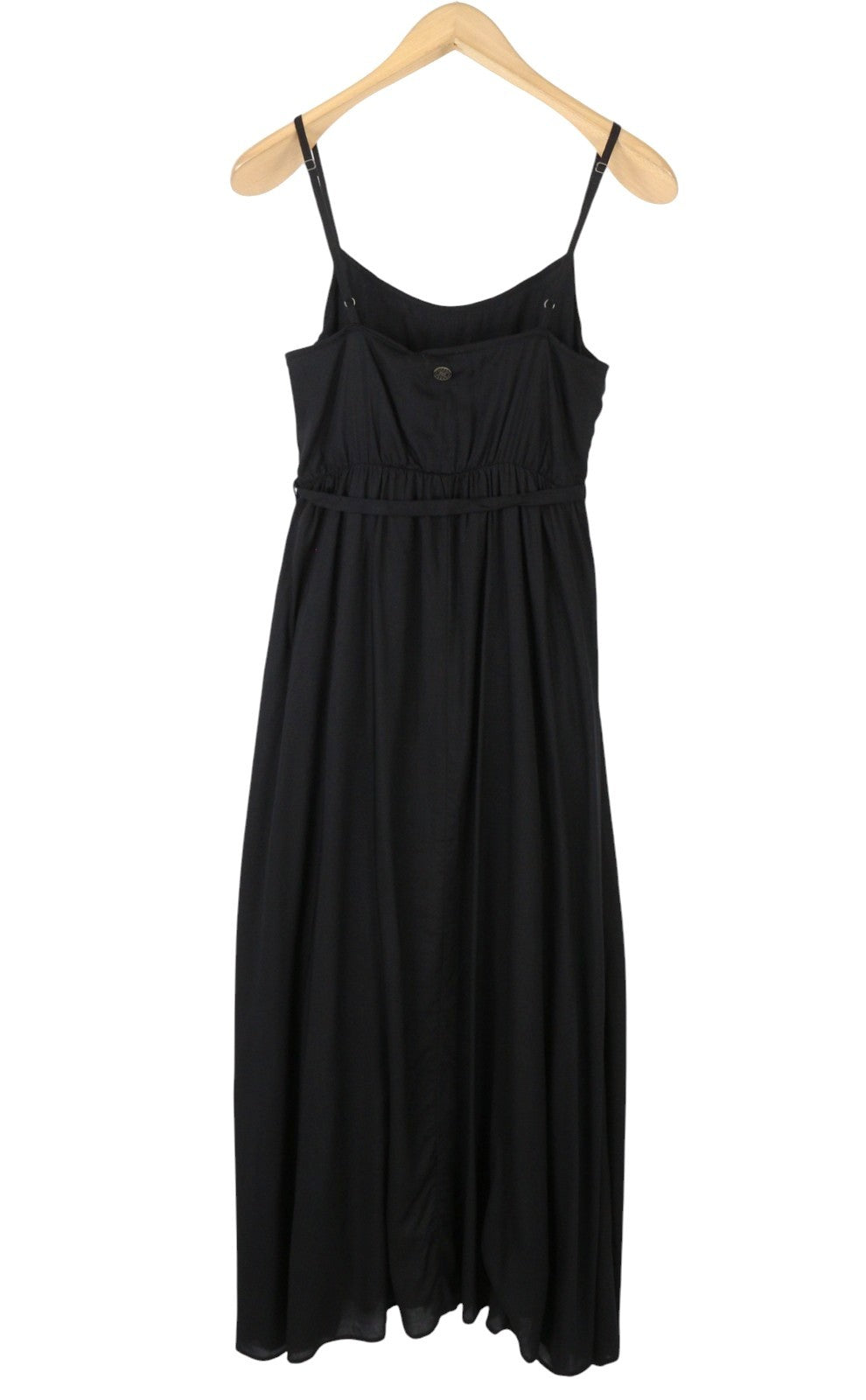 USHA Women Dress S Black Beads Belted Lined Sleeveless Maxi