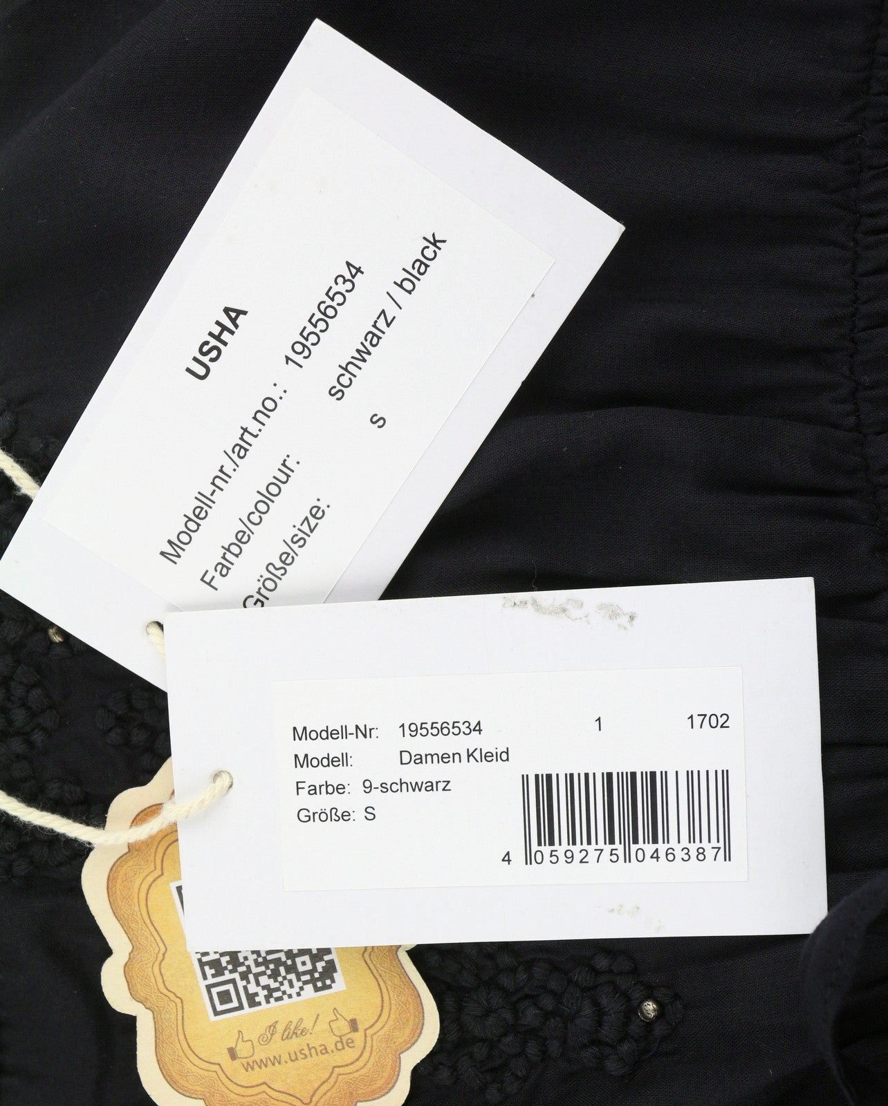 USHA Women Dress S Black Beads Belted Lined Sleeveless Maxi