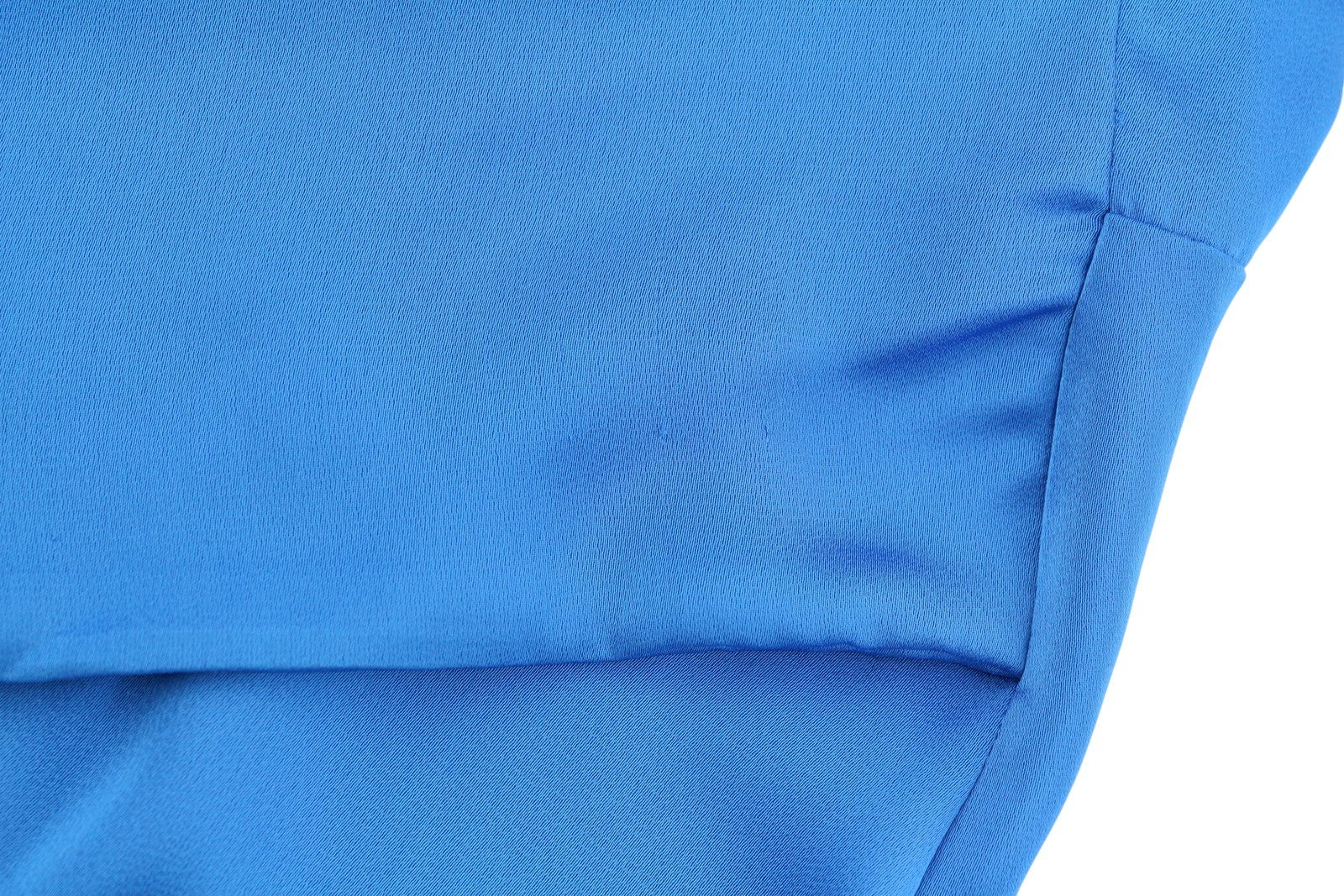 GLAMOROUS Blue Aster Satin Women Dress EU36 S Wrap Front Split Long Sleeve