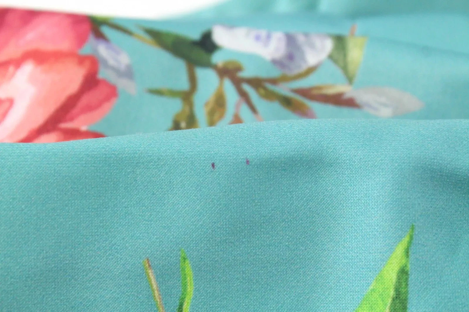 TRUE VIOLET Women Dress UK10 Green Blue Flower Patterned Short Sleeve V-Neck