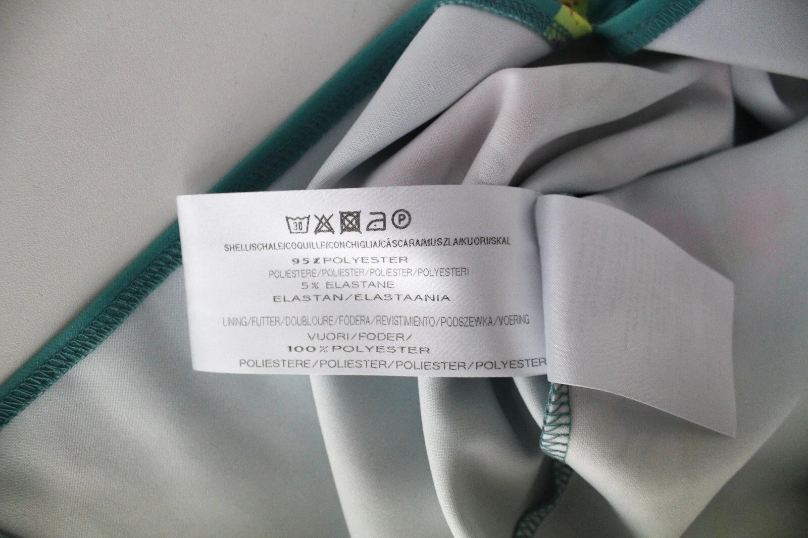 TRUE VIOLET Women Dress UK10 Green Blue Flower Patterned Short Sleeve V-Neck