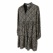 OBJECT Jyrsa Rose L/S Women Dress 38 M Black Floral Print Oversized Long Sleeve