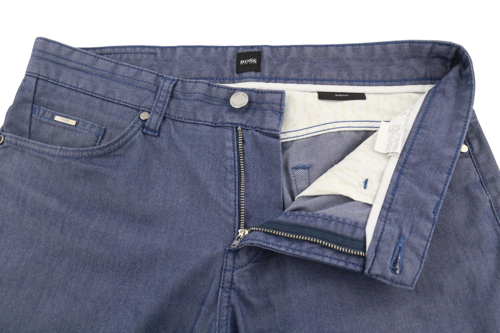 HUGO BOSS Delaware 3-9-20 Men Trousers W33/L32 Blue Slim Fit Zip Fly