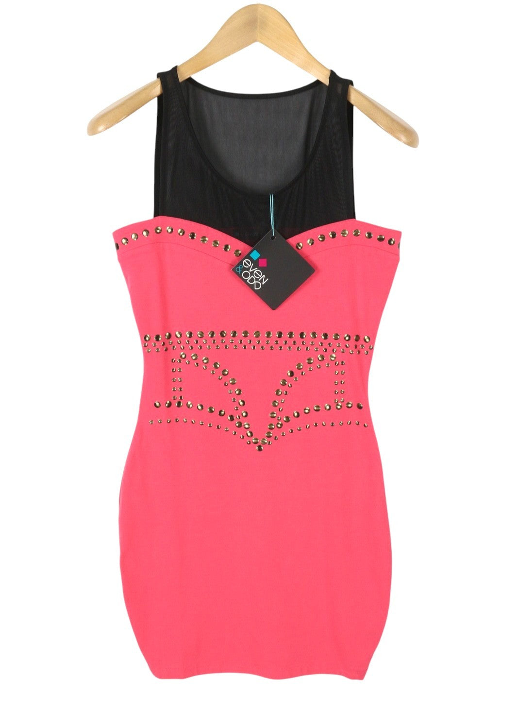EVEN&ODD Women Dress M Pink Metal Details Sleeveless Mini Bodycon