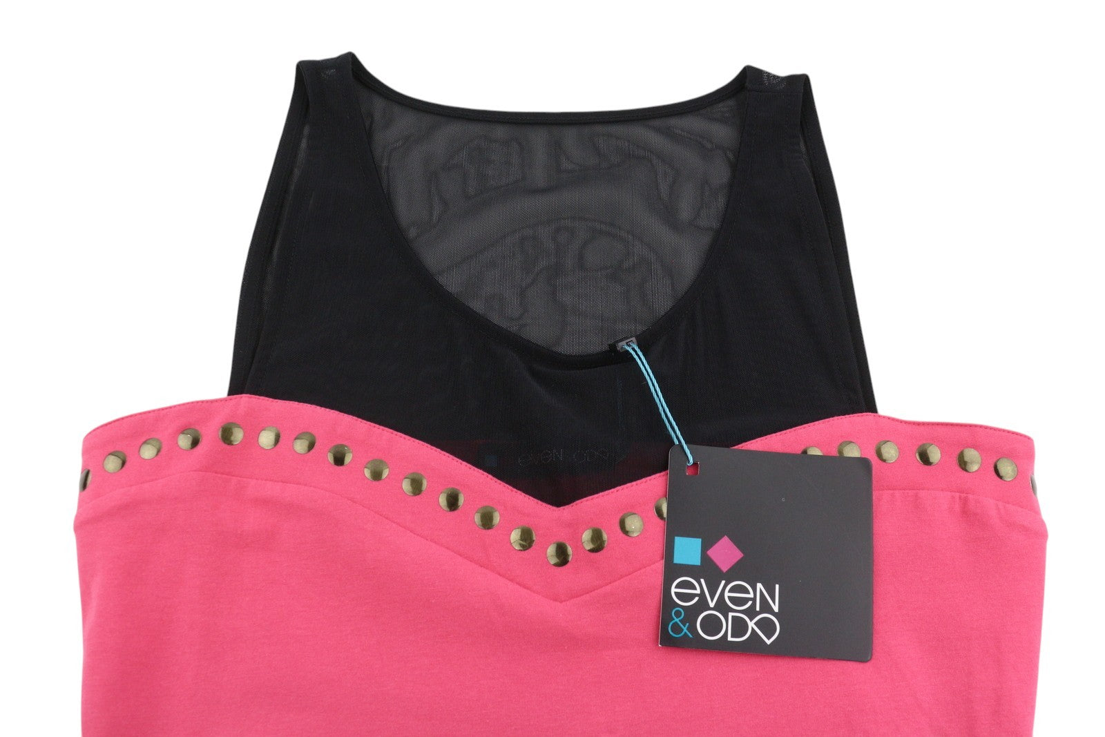 EVEN&ODD Women Dress M Pink Metal Details Sleeveless Mini Bodycon