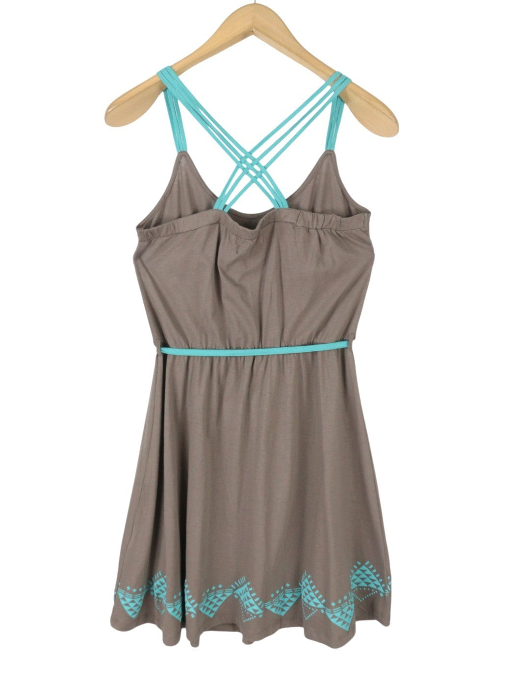 EVEN&ODD Women Dress XL Grey Patterned Belted Strappy Sleeveless Mini