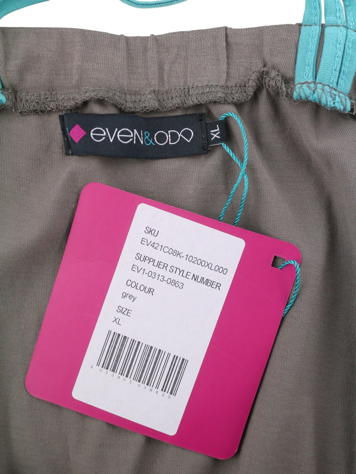 EVEN&ODD Women Dress XL Grey Patterned Belted Strappy Sleeveless Mini