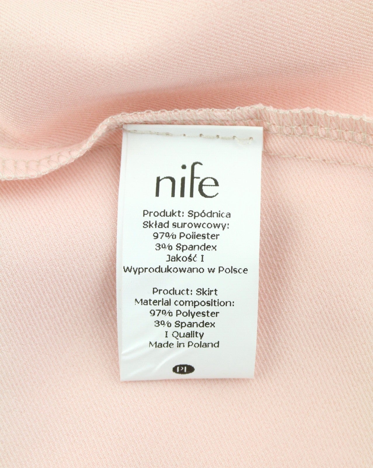 NIFE Women Skirt XL Light Pink Pleated Pockets Zip Fly Midi