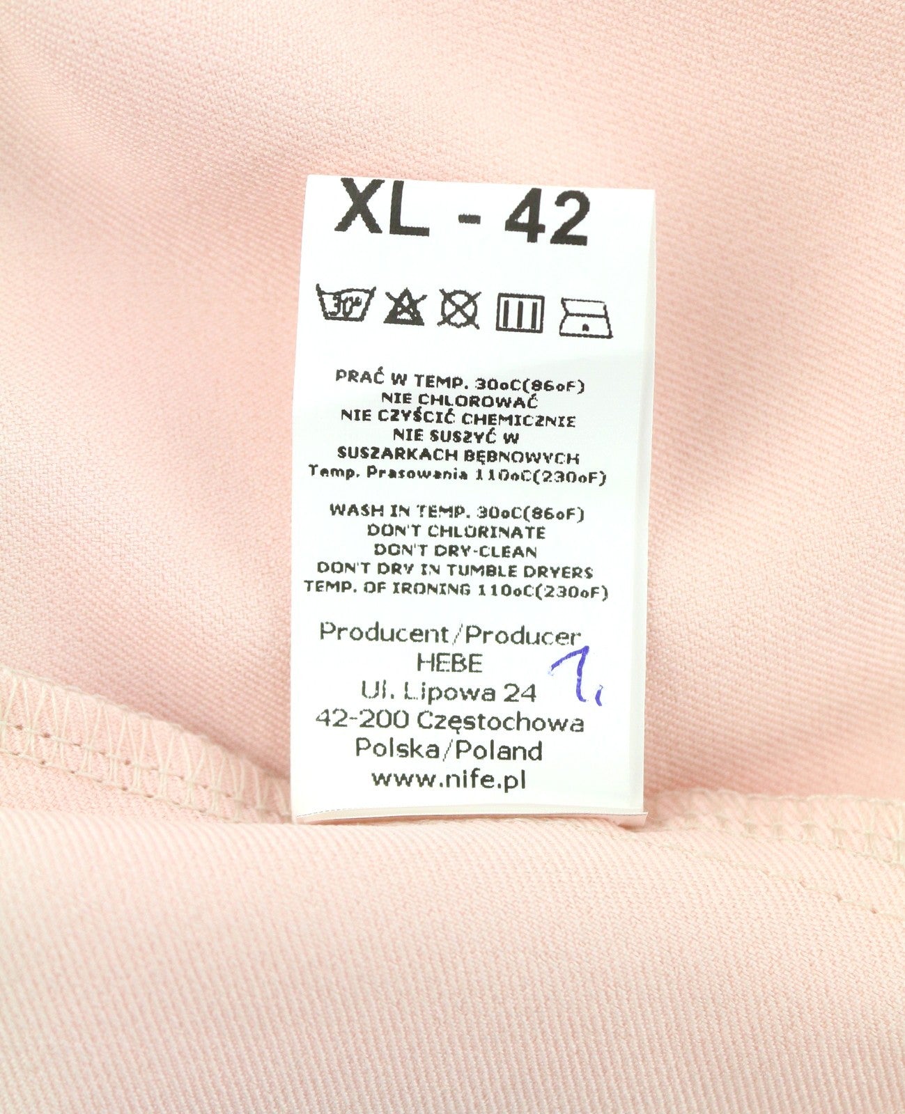 NIFE Women Skirt XL Light Pink Pleated Pockets Zip Fly Midi