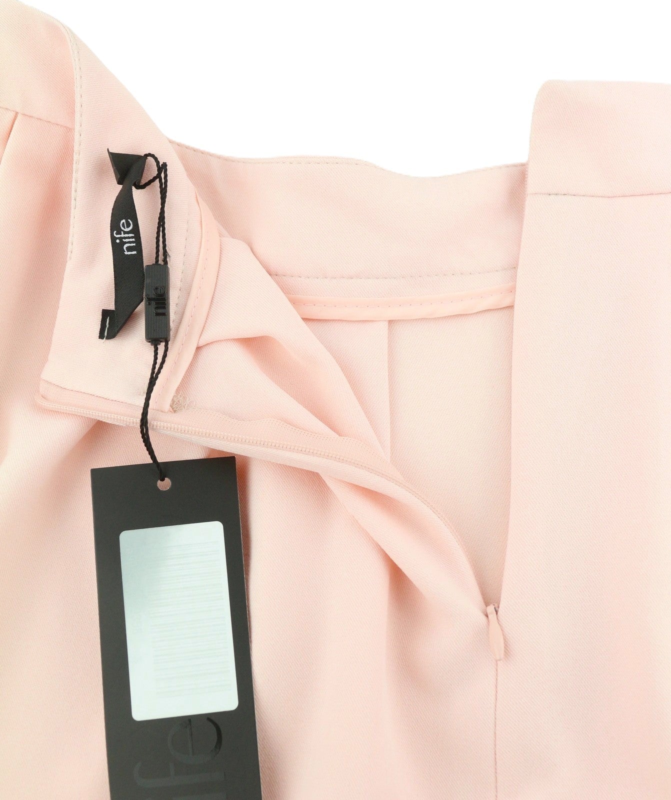 NIFE Women Skirt XL Light Pink Pleated Pockets Zip Fly Midi