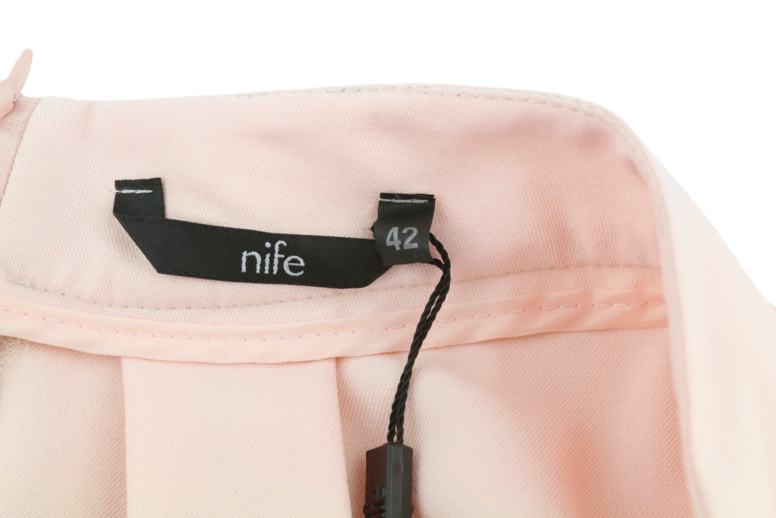 NIFE Women Skirt XL Light Pink Pleated Pockets Zip Fly Midi