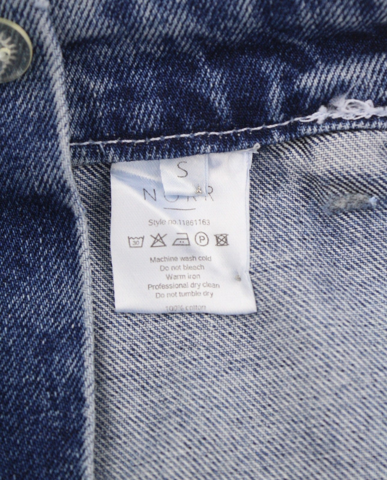 NORR Kada Denim Women Skirt EU36 S Medium Blue Faded Front Split Pencil