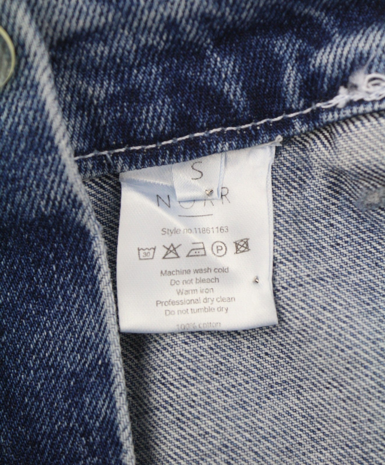 NORR Kada Denim Women Skirt EU36 S Medium Blue Faded Front Split Pencil