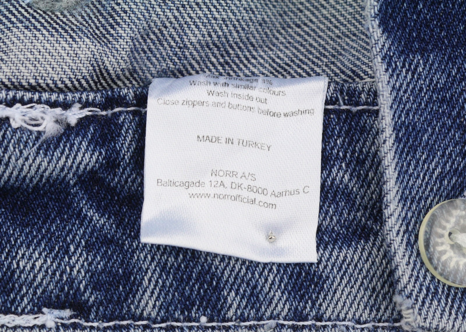 NORR Kada Denim Women Skirt EU36 S Medium Blue Faded Front Split Pencil