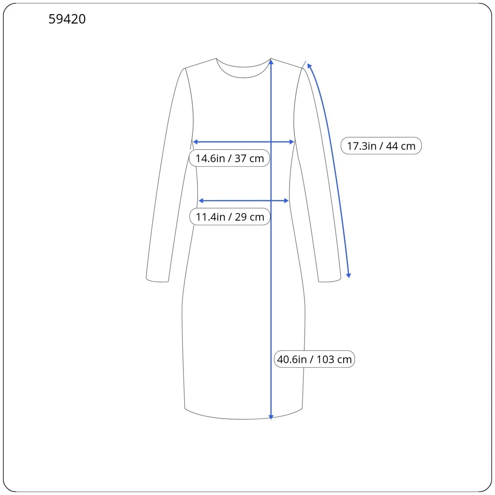CREAM Women Dress S Dark Blue Stretch Patterned V-Neck 3/4 Sleeved