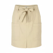 NUMPH Nubizzy Women Skirt EU36 S Beige Belted Patch Pockets Zip Fly Mini
