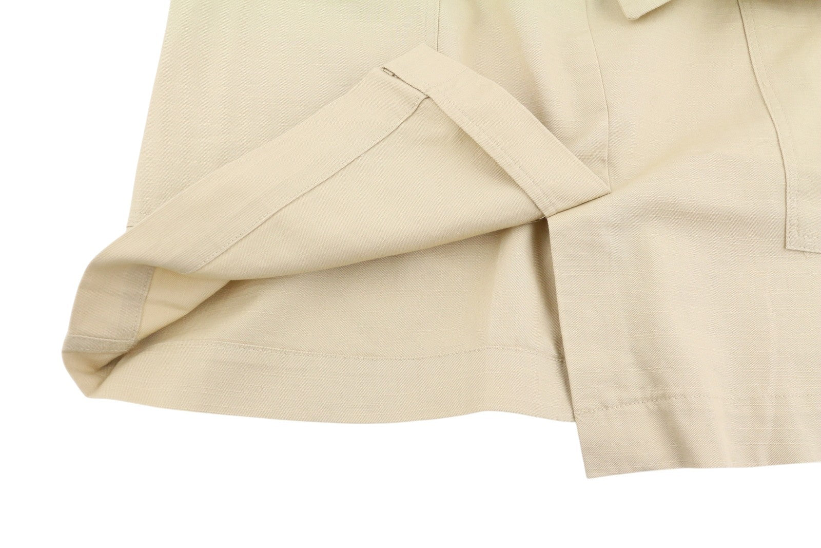 NUMPH Nubizzy Women Skirt EU36 S Beige Belted Patch Pockets Zip Fly Mini