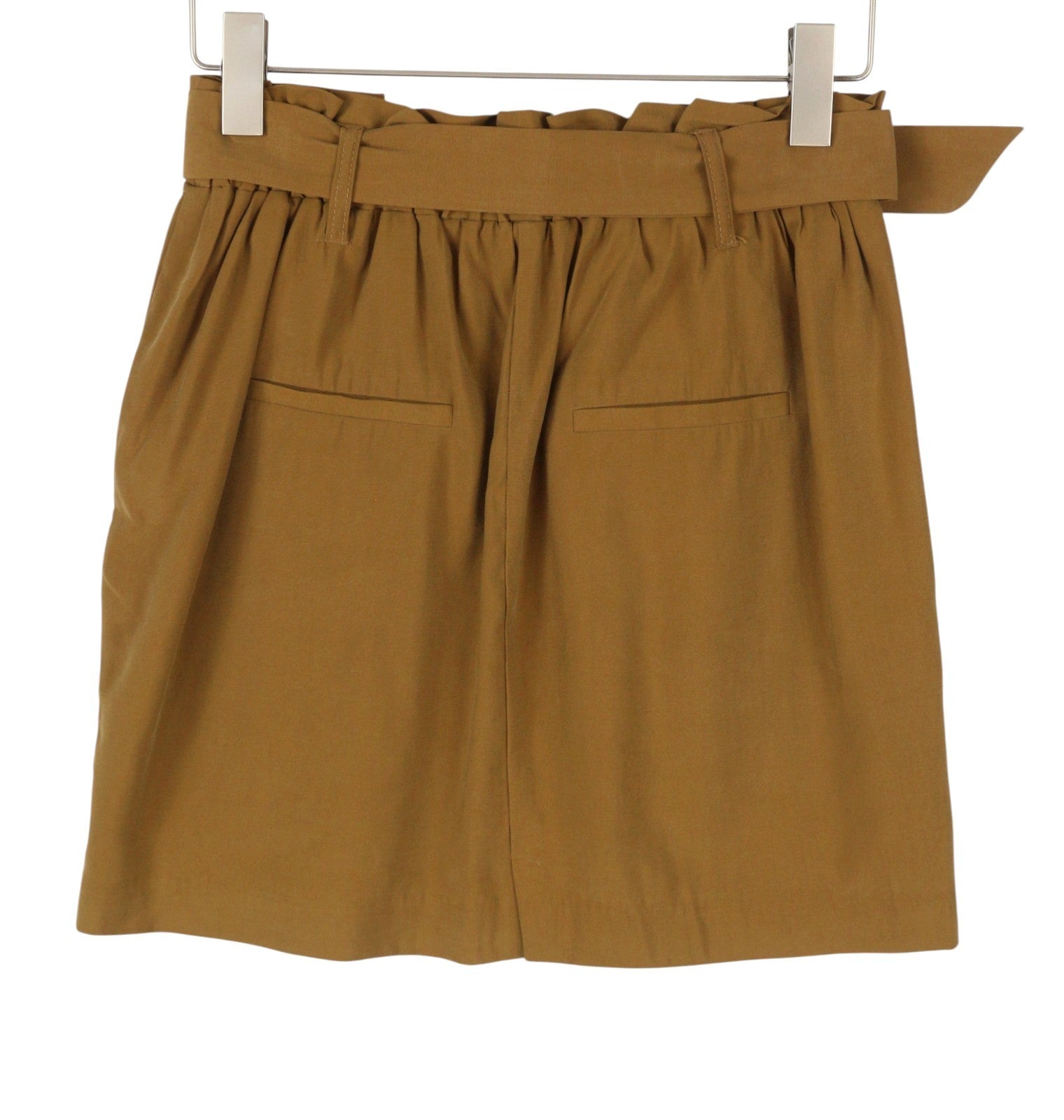 ONLY Miranda Women Skirt EU36 S Brown Pleated Belted Mini